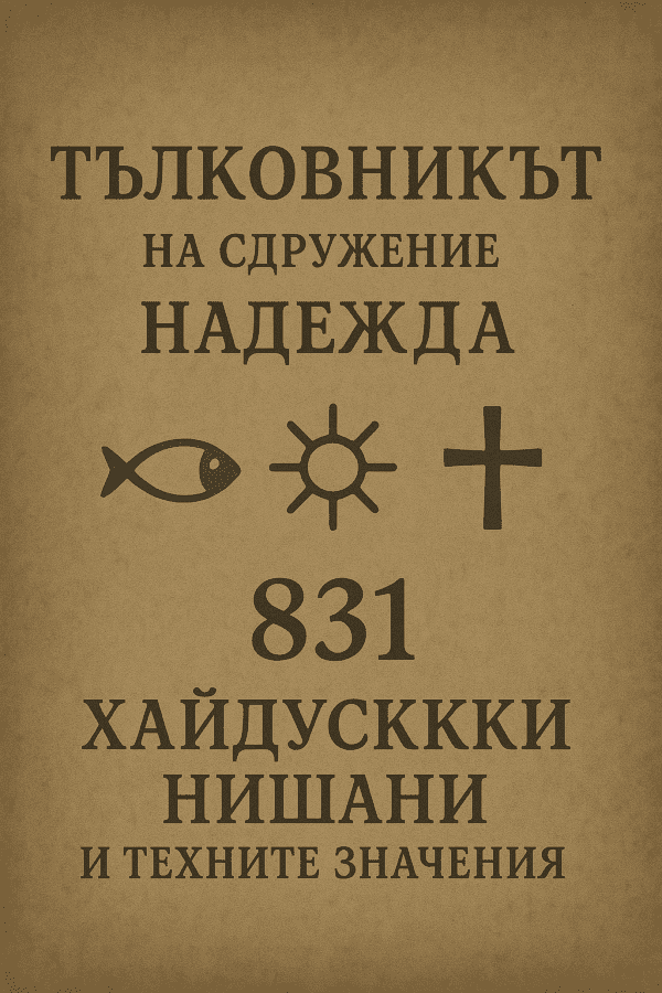 Корицата на Тълковникът на Сдружение „Надежда“ – 831 хайдушки нишани и техните значения